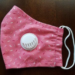 Face Mask ADULT Airflow Valve Pink Sugar Sprinkles